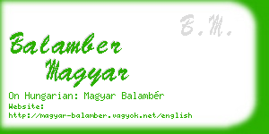 balamber magyar business card